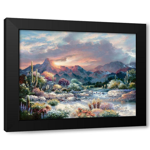 Sonoran Sunrise Black Modern Wood Framed Art Print with Double Matting by Lee, James