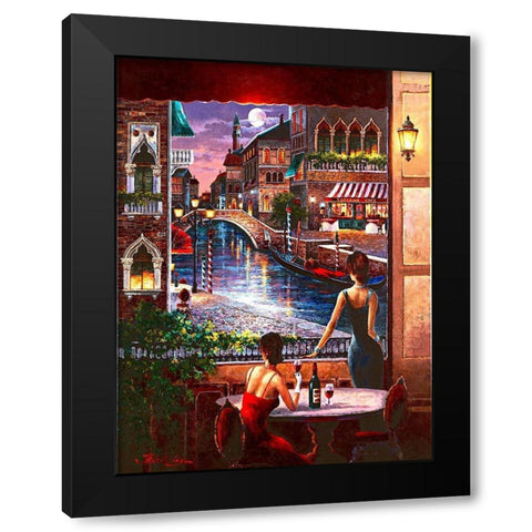 Waiting for Love Black Modern Wood Framed Art Print with Double Matting by Lee, James