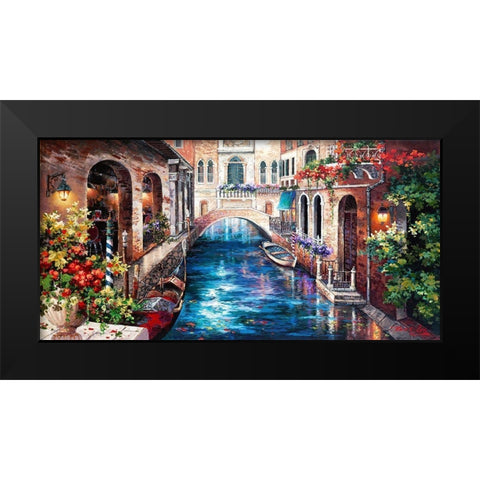 Venice Bridge Black Modern Wood Framed Art Print by Lee, James