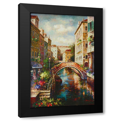 Venice Canal Black Modern Wood Framed Art Print by Lee, James