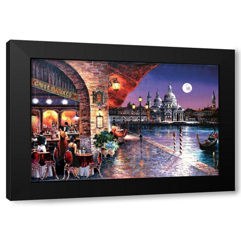 Cafe Barocco Black Modern Wood Framed Art Print with Double Matting by Lee, James