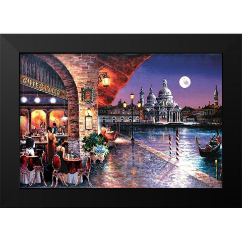 Cafe Barocco Black Modern Wood Framed Art Print by Lee, James