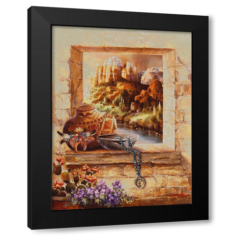 Pottery Window Black Modern Wood Framed Art Print by Lee, James