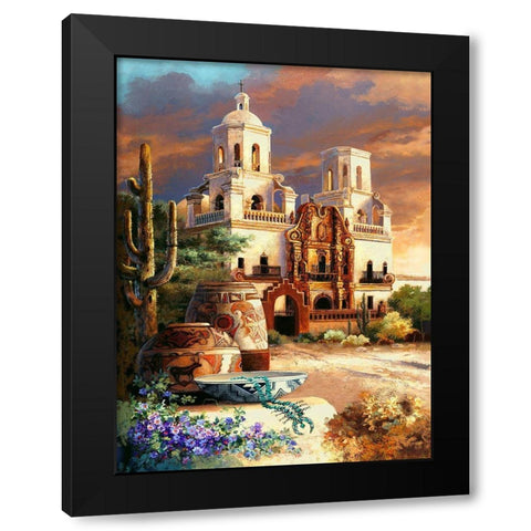 Mission Scene Black Modern Wood Framed Art Print by Lee, James