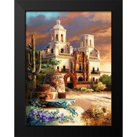 Mission Scene Black Modern Wood Framed Art Print by Lee, James