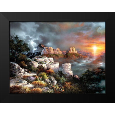 Sunset Plateau Black Modern Wood Framed Art Print by Lee, James