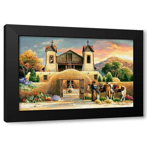Mission Afternoon Black Modern Wood Framed Art Print with Double Matting by Lee, James