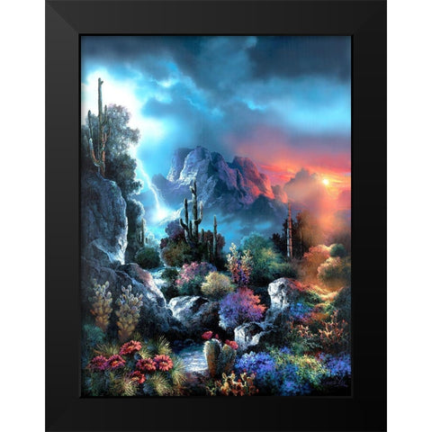 Desert Storm Black Modern Wood Framed Art Print by Lee, James