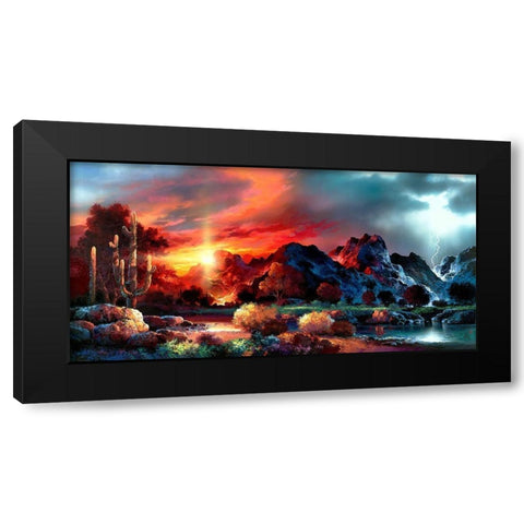 Sunset Spectacular Black Modern Wood Framed Art Print with Double Matting by Lee, James