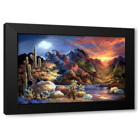 Saturday Sunset Black Modern Wood Framed Art Print with Double Matting by Lee, James