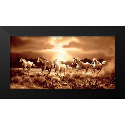 Desert Run Black Modern Wood Framed Art Print by Lee, James