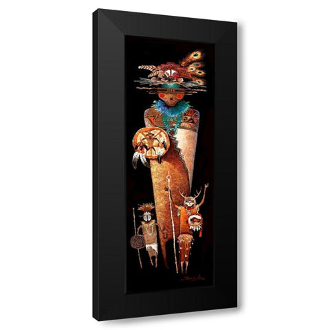 Indian Story II Black Modern Wood Framed Art Print with Double Matting by Lee, James