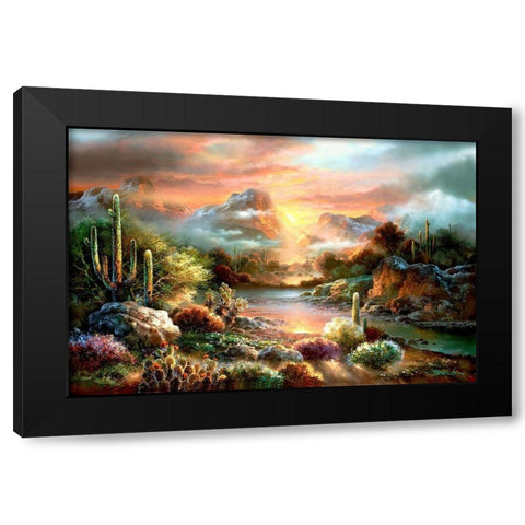 Sunset Splendor Black Modern Wood Framed Art Print by Lee, James