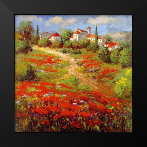 Country Village II Black Modern Wood Framed Art Print by Hulsey