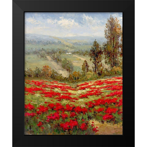 Poppy Vista II Black Modern Wood Framed Art Print by Hulsey