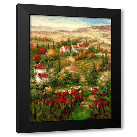 Tuscan Village Black Modern Wood Framed Art Print by Hulsey