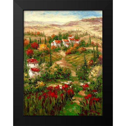Tuscan Village Black Modern Wood Framed Art Print by Hulsey