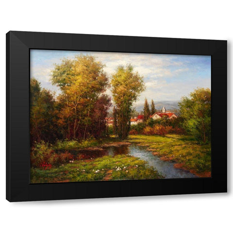 Wildflower Path Black Modern Wood Framed Art Print with Double Matting by Hulsey