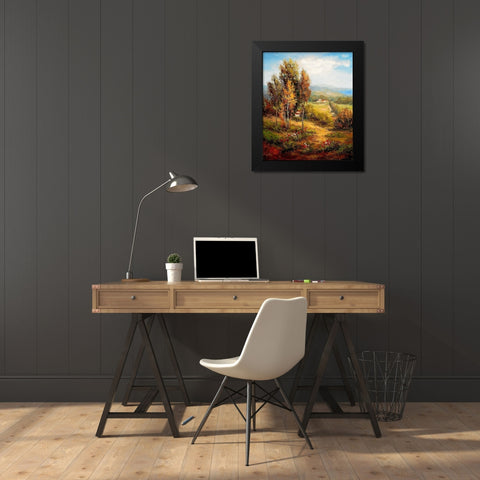 Road to Home Black Modern Wood Framed Art Print by Hulsey