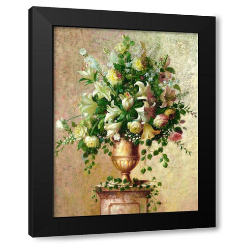 Spring Rhapsody Black Modern Wood Framed Art Print with Double Matting by Welby