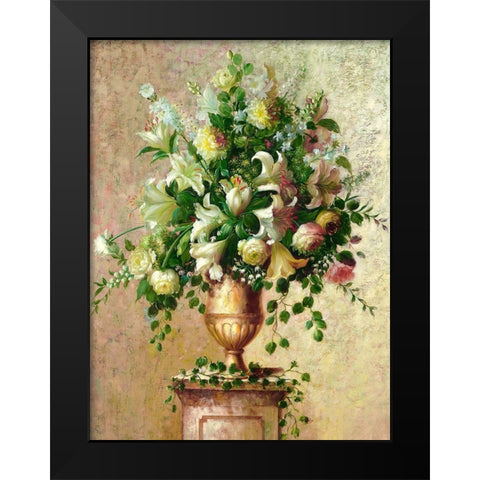 Spring Rhapsody Black Modern Wood Framed Art Print by Welby