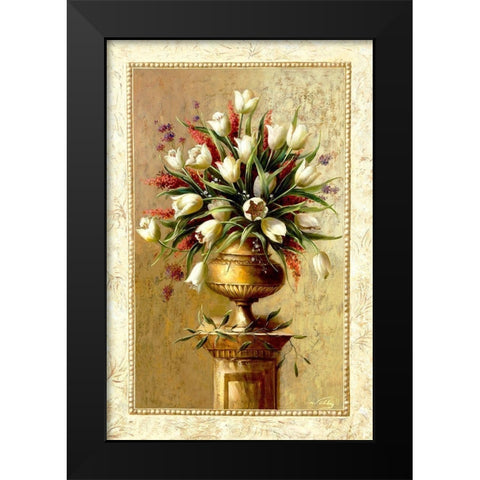 Spring Blossoms II Black Modern Wood Framed Art Print by Welby