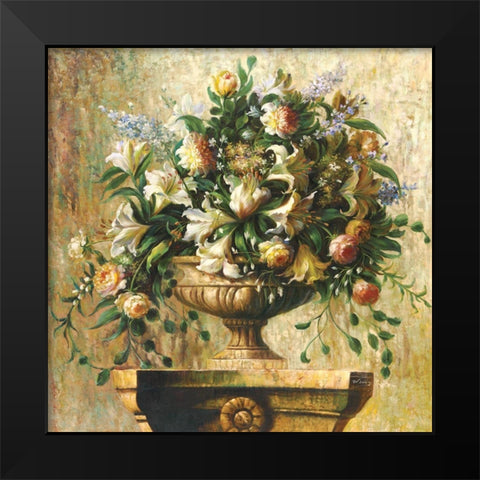 Lily Sonata Black Modern Wood Framed Art Print by Welby