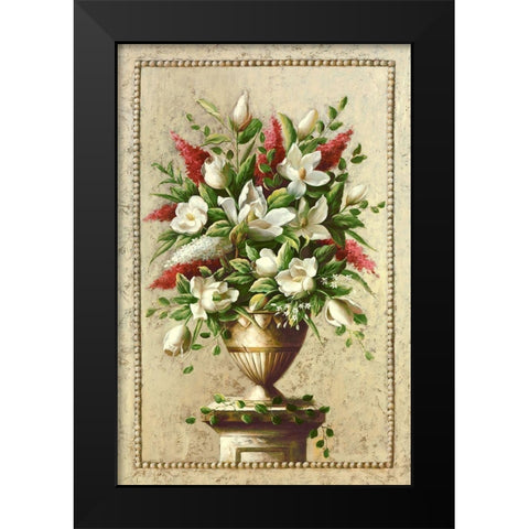 Floral Symphony I Black Modern Wood Framed Art Print by Welby