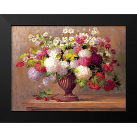 Angelinas Flowers II Black Modern Wood Framed Art Print by Welby