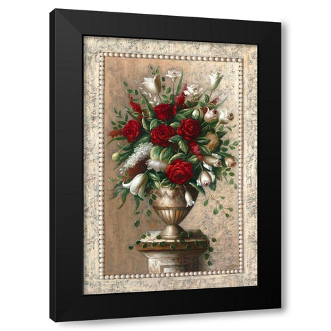 Sonata in Red Black Modern Wood Framed Art Print by Welby