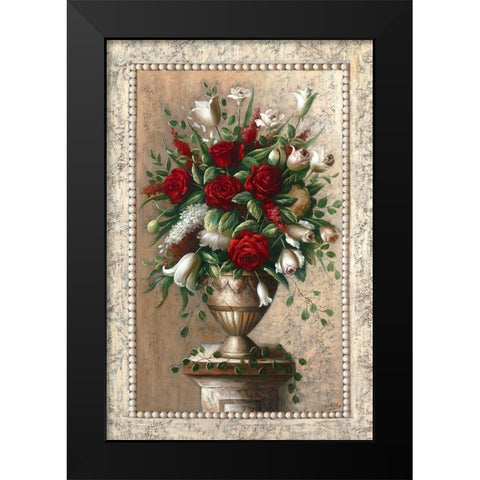 Sonata in Red Black Modern Wood Framed Art Print by Welby