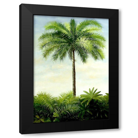 Palm II Black Modern Wood Framed Art Print with Double Matting by Welby
