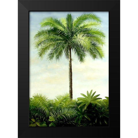 Palm II Black Modern Wood Framed Art Print by Welby