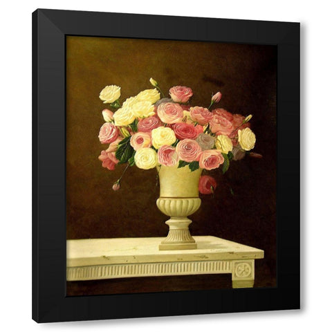 May Roses I Black Modern Wood Framed Art Print by Welby