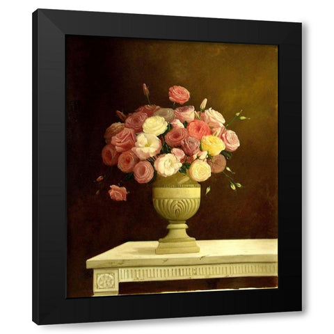 May Roses II Black Modern Wood Framed Art Print with Double Matting by Welby