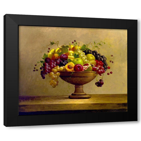 Fruit Bowl I Black Modern Wood Framed Art Print by Welby