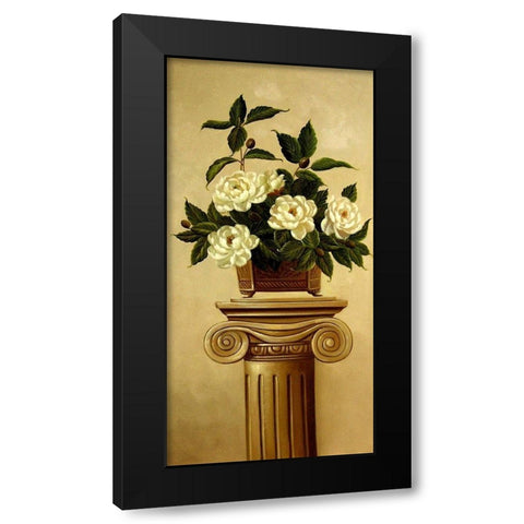 Magnolias with Olive Branch I Black Modern Wood Framed Art Print by Welby
