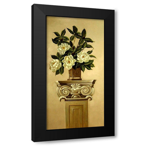 Magnolias with Olive Branch II Black Modern Wood Framed Art Print by Welby