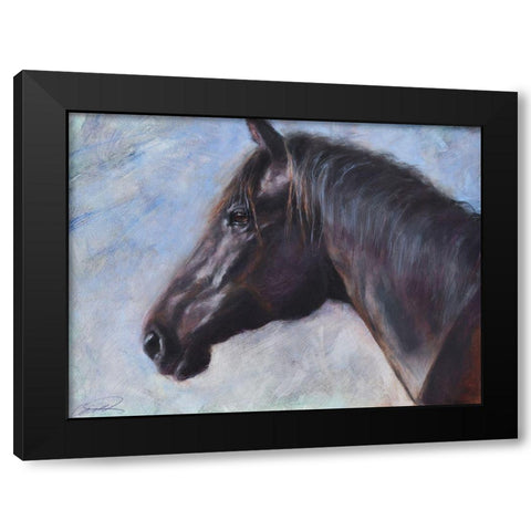 Equine Encounter Black Modern Wood Framed Art Print with Double Matting by Campbell, Robert
