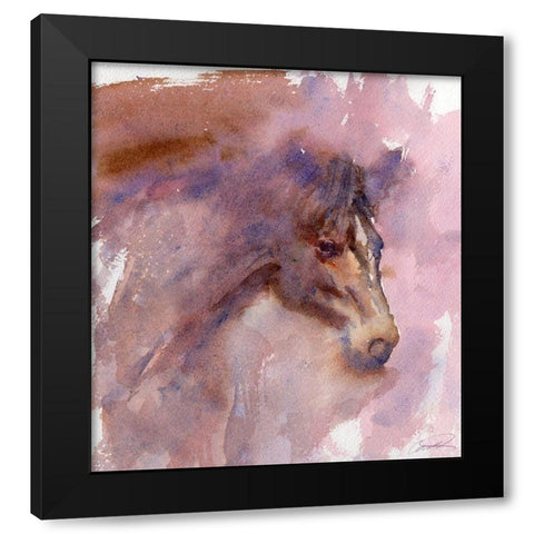 Expressive Equine Black Modern Wood Framed Art Print with Double Matting by Campbell, Robert