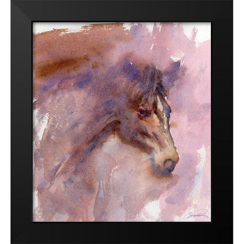 Expressive Equine Black Modern Wood Framed Art Print by Campbell, Robert