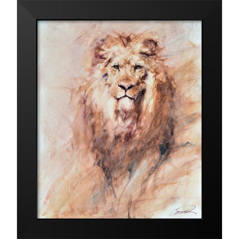Look of a Lion Black Modern Wood Framed Art Print by Campbell, Robert