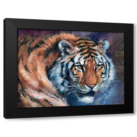 Tiger Tales Black Modern Wood Framed Art Print by Campbell, Robert