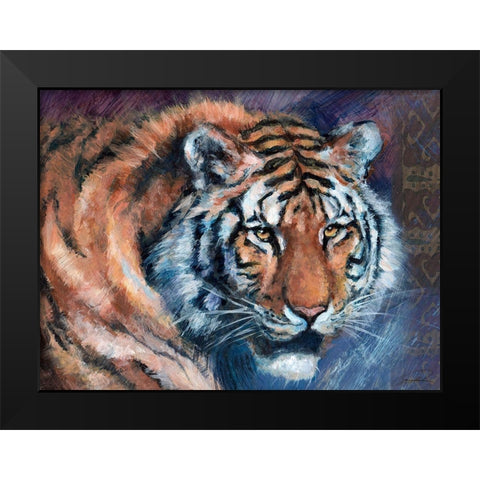 Tiger Tales Black Modern Wood Framed Art Print by Campbell, Robert