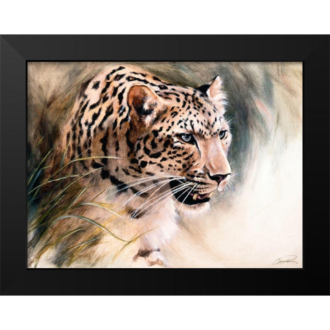Leopards Lair Black Modern Wood Framed Art Print by Campbell, Robert