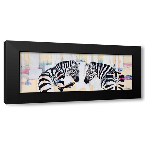 Zebra Gates Black Modern Wood Framed Art Print with Double Matting by Campbell, Robert