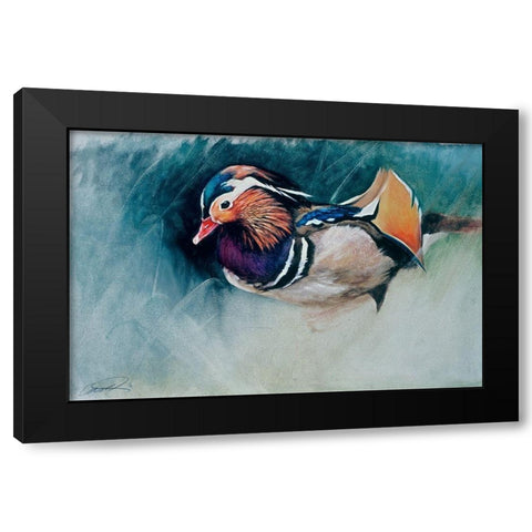 Mandarin Duck Soup Black Modern Wood Framed Art Print by Campbell, Robert