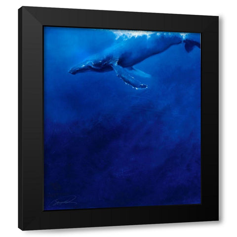 Humpback Song Black Modern Wood Framed Art Print by Campbell, Robert
