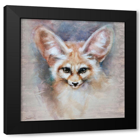 Fennec Fox Filgree Black Modern Wood Framed Art Print by Campbell, Robert