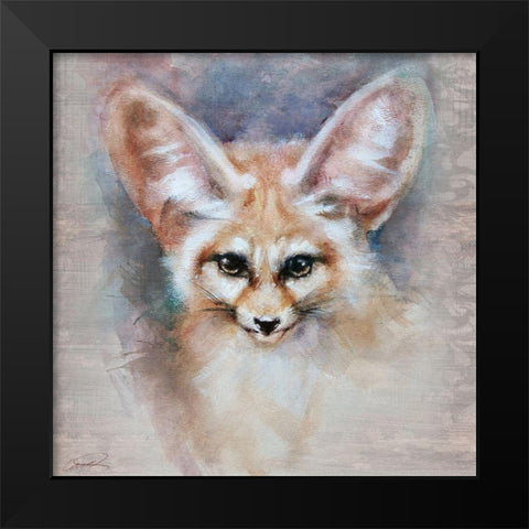 Fennec Fox Filgree Black Modern Wood Framed Art Print by Campbell, Robert